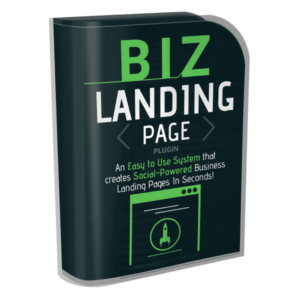 Cover of 'Biz Landing Page Plugin,' a tool for creating high-converting landing pages with PLR rights for resale